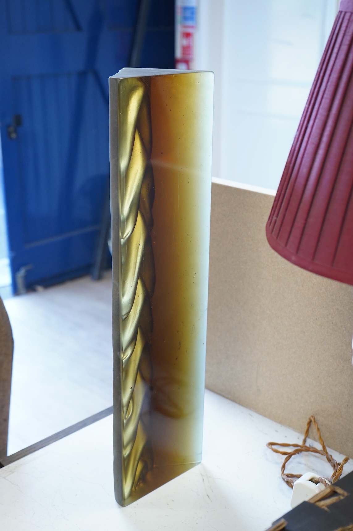 Jenny Smith (New Zealand, b.1947), ‘Silk road’ cast glass sculpture, 50cm